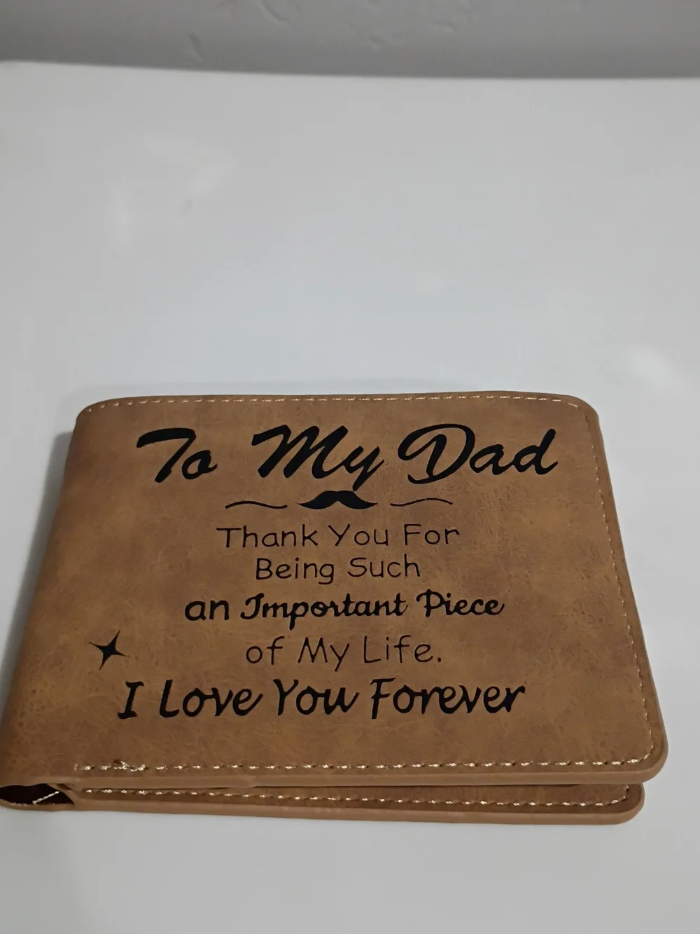 Leather Look 'To My Dad' Bifold Wallet - Brown